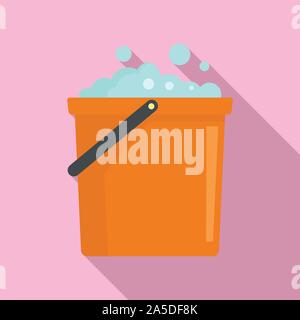 Foam bucket icon. Flat illustration of foam bucket vector icon for web design Stock Vector