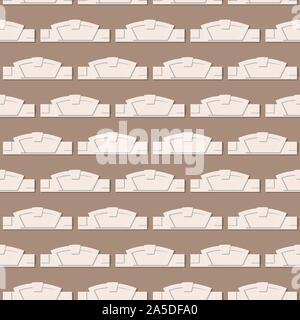Seamless pattern with decorative belt with architectural details. Decoration of the wall fragment. Vector EPS10 Stock Vector