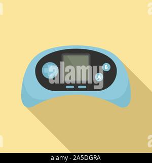 Blue gamepad icon. Flat illustration of blue gamepad vector icon for web design Stock Vector