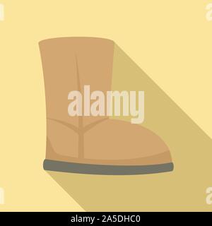 Retro ugg boot icon. Flat illustration of retro ugg boot vector icon for web design Stock Vector