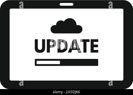 Tablet update icon. Simple illustration of tablet update vector icon for web design isolated on white background Stock Vector