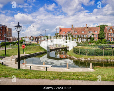 20 June 2019: Great Yarmouth, Norfolk, UK - Part of the Venetian Waterways and Boating Lake, Great Yarmouth. Dating from 1928, the park has been resto Stock Photo