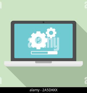 Laptop software update icon. Flat illustration of laptop software update vector icon for web design Stock Vector