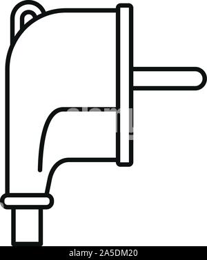 Europe electrical socket icon. Black background with white. Vector ...