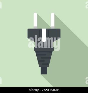 Cable plug icon. Flat illustration of cable plug vector icon for web design Stock Vector