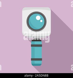 Underwater action camera icon. Flat illustration of underwater action camera vector icon for web design Stock Vector