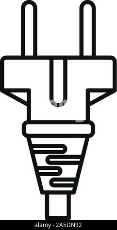 Cable plug icon. Outline cable plug vector icon for web design isolated on white background Stock Vector