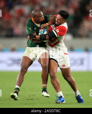 South Africa's Makazole Mapimpi (left), Abu Nkosi and Lukhanyo Am ...