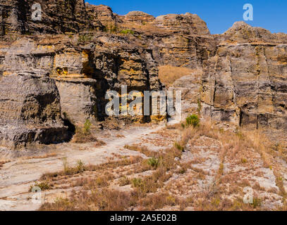 Colored rock formations in Isalo National Park, Madagascar Stock Photo