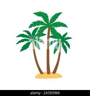 Palm trees isolated on white. Vector illustration Stock Vector