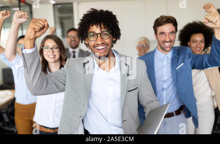Programmer working in a software developing company office. Staff portrait Stock Photo