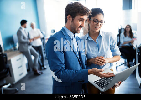 Programmer working in a software developing company office Stock Photo