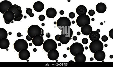 black circle with gold outline on a white background - 3d vector illustration Stock Vector