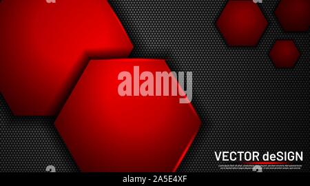 Metallic abstract with a hexagon background, illustration, and vector design Stock Vector