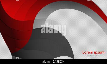 Abstract red gray wave in a vector illustration of a dark mesh circle design from a modern futuristic background. Stock Vector