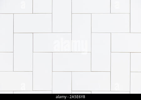 White ceramic brick tile wall Stock Photo