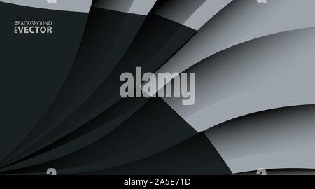 Abstract vector background with dark gray metal layers Stock Vector