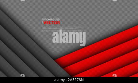 Abstract red gray triangle on a vector illustration of a dark mesh circle design from a modern futuristic background. Stock Vector