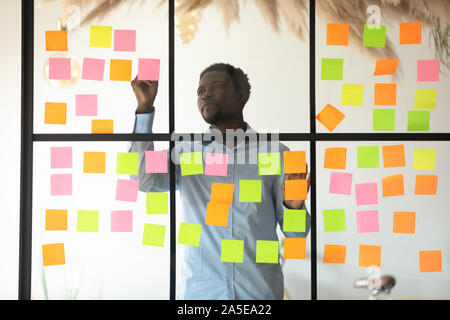 Sticky Note Post It notes Board Office on whiteboard Stock Photo - Alamy