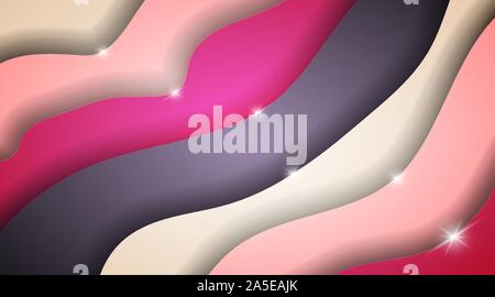 Background in wave style paper. Colorful and sparkling abstract background Stock Vector