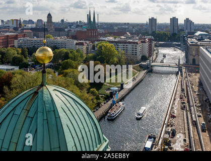 Beautiful aerial view of the Mitte district of Berlin, Germany, seen from the dome of the Cathedral Stock Photo