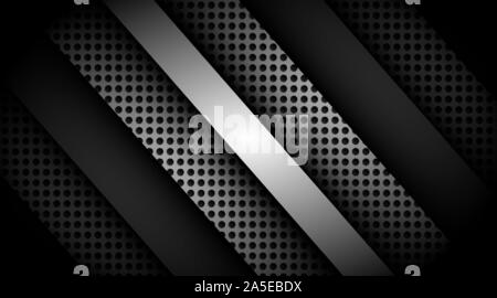 Vector background of lines with dark overlapping black circle textures Stock Vector