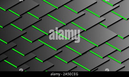 Vector image of green shadow from a stacked cube background Stock Vector