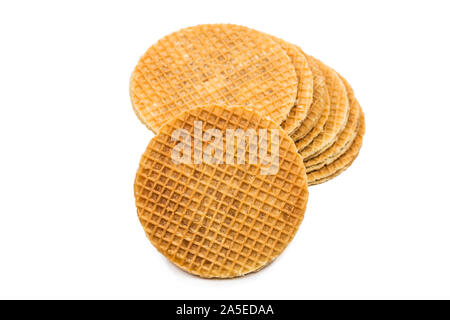 Round Wafers on a white background. Clipping path Stock Photo