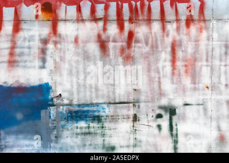 shabby end randomly painted wall for an orginal beckground. Stock Photo
