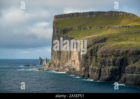 Risin and Kellingin - northern coast of the island of Eysturoy in the Faroe Islands Stock Photo