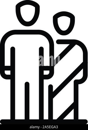 Bipolar dementia icon, outline style Stock Vector