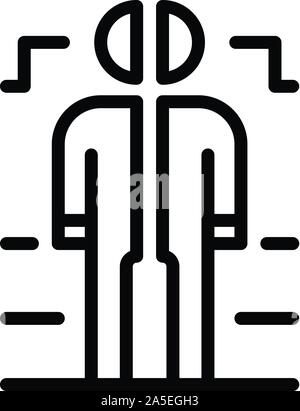 Bipolar dementia icon, outline style Stock Vector