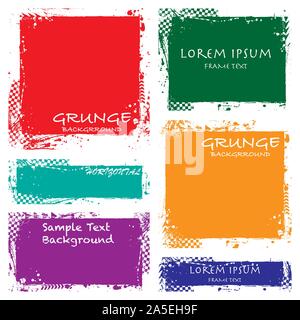 Color grunge frames race elements with tire tracks isolated on white background Stock Vector