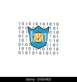 Encrypted icon set. Four elements in diferent styles from crypto currency icons collection. Creative encrypted icons filled, outline, colored and flat Stock Vector