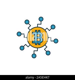 Node icon set. Four elements in diferent styles from crypto currency icons collection. Creative node icons filled, outline, colored and flat symbols Stock Vector