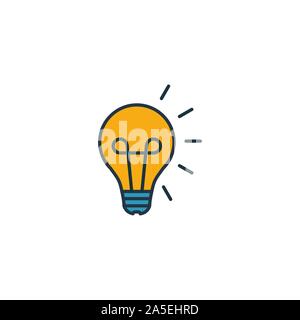 Creative Idea icon set. Four elements in diferent styles from design ui and ux icons collection. Creative creative idea icons filled, outline, colored Stock Vector