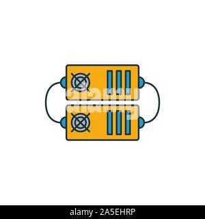 Mining Hardware icon set. Four elements in diferent styles from crypto currency icons collection. Creative mining hardware icons filled, outline Stock Vector