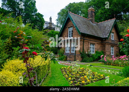 Gingerbread House or Gardeners Cottage, a beautiful traditional house inside the Princes Street Gardens in Edinburgh, Scotland, United Kingdom Stock Photo