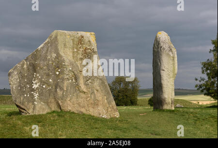 Avebury Henge, prehistoric stone circle, Avebury Wiltshire England UK Stock Photo