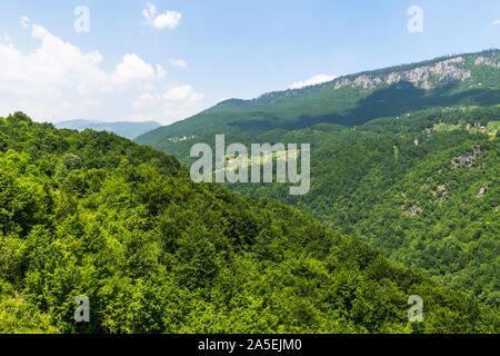 Panorama of mountains in the canyon of the Tara River, Montenegro Stock Photo