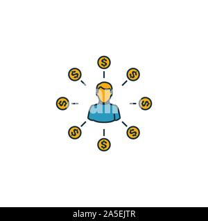 Sharing Economy icon set. Four elements in diferent styles from fintech icons collection. Creative sharing economy icons filled, outline, colored and Stock Vector