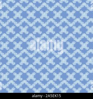 seamless vector abstract pattern with pale indigo blue geometric shapes and zig zag Stock Vector