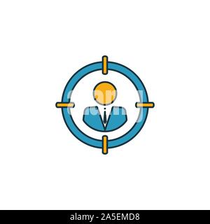 Head Hunting icon set. Four elements in diferent styles from human resources icons collection. Creative head hunting icons filled, outline, colored Stock Vector