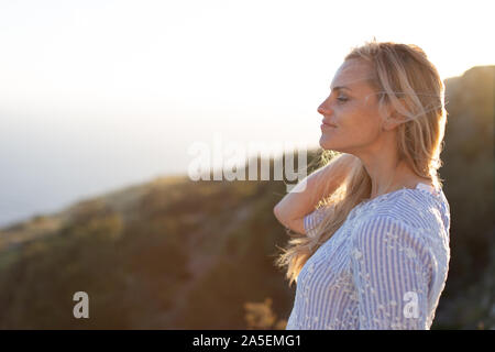 Young woman starting new life concept portrait Stock Photo