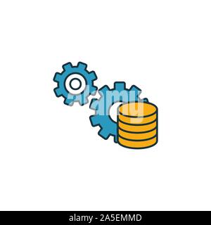 Data Management icon set. Four elements in diferent styles from industry 4.0 icons collection. Creative data management icons filled, outline, colored Stock Vector