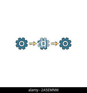 Horizontal Integration icon set. Four elements in diferent styles from industry 4.0 icons collection. Creative horizontal integration icons filled Stock Vector