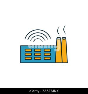 Smart Factory icon set. Four elements in diferent styles from industry 4.0 icons collection. Creative smart factory icons filled, outline, colored and Stock Vector