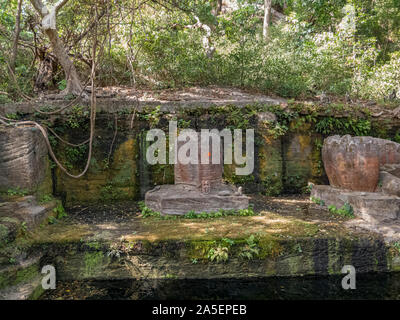 Giant Shiva Linga in Bandhavgarh National Park,Madhya Pradesh,India Stock Photo