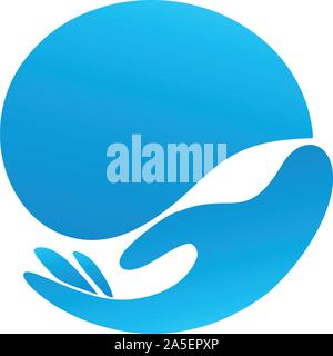 Hands, drops, drops of water, wellness, logo Stock Vector