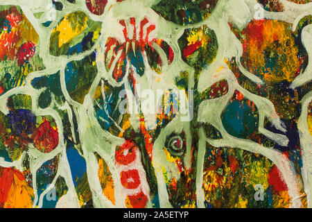Detail of the Painting as a Background. Stock Photo